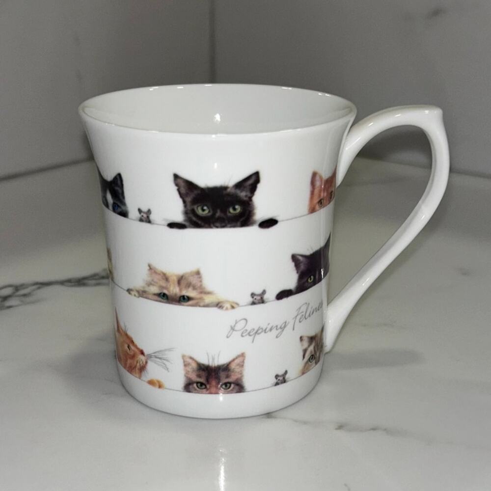 Ashdene Peeping Felines Bone Chine Mug/Cup